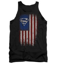 Superman Old Glory Shield USA Flag Tank Top