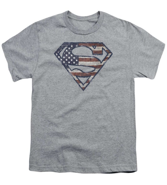 Superman Patriotic Flag Kids T-Shirt