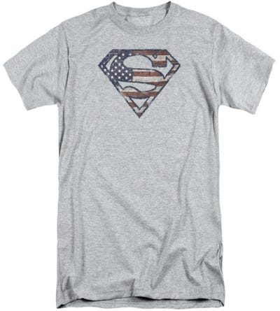 Superman Patriotic Flag Tall T-Shirt