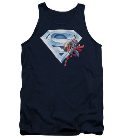 Superman Superman And Crystal Logo Tank Top