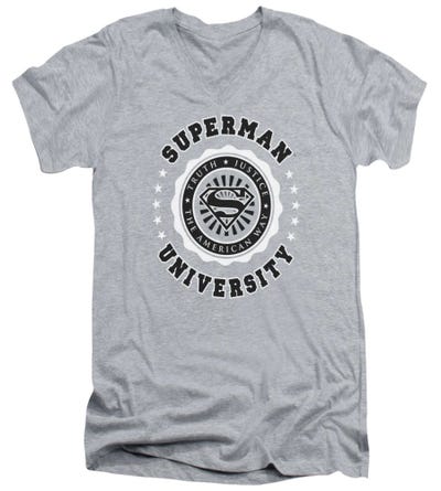 Superman University  V-Neck T-Shirt