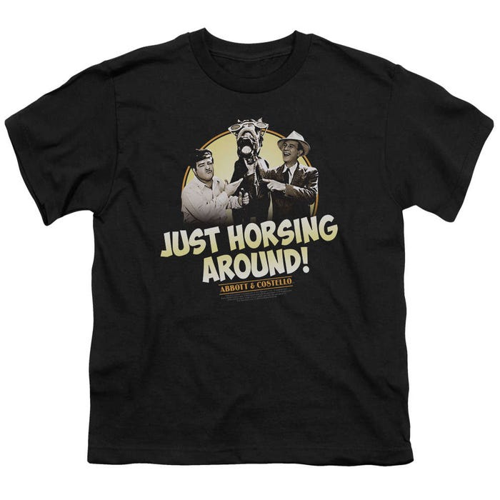 Abbott and Costello Just Horsing Around! Kids T-Shirt