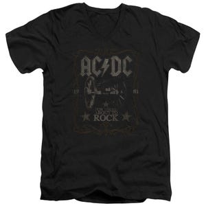 AC/DC Rock Label V-Neck T-Shirt