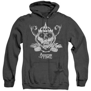 Adventure Time Skull Face Adult Heather Hoodie