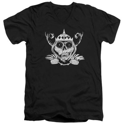 Adventure Time Skull Face V-Neck T-Shirt