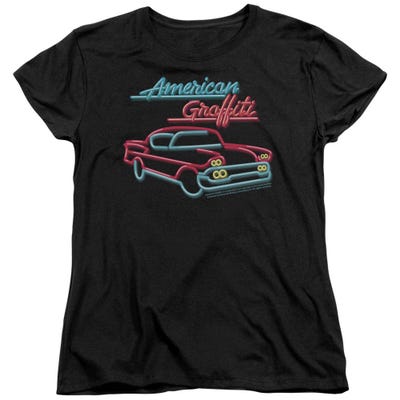 American Grafitti Neon Car Logo Womens T-Shirt
