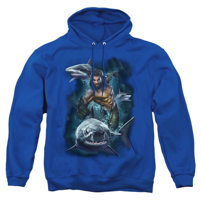 Aquaman Movie Swimming With Sharks Hoodie