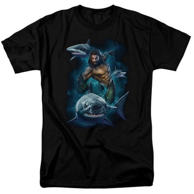 Aquaman Movie Swimming With Sharks T-Shirt