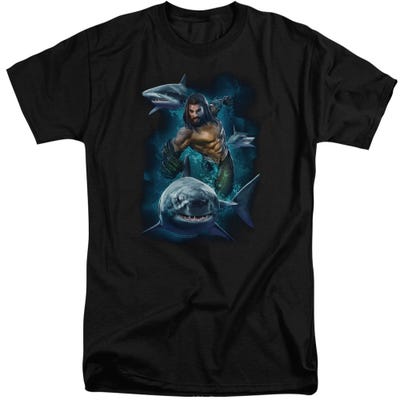 Aquaman Movie Swimming With Sharks Tall T-Shirt