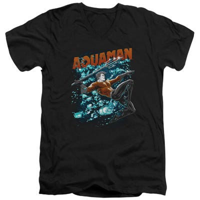 Aquaman Aqua Bubbles V-Neck T-Shirt