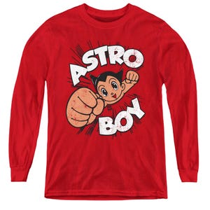 Astro Boy Flying Big Punch Logo Kids Long Sleeve Shirt