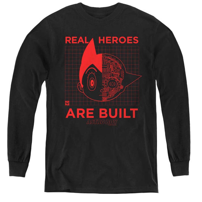 Astro Boy Real Hero heroes are Built Kids Long Sleeve Shirt