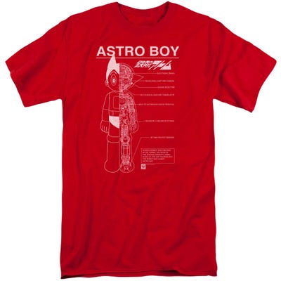 Astro Boy Schematics Anatomy of Astroboy Tall T-Shirt