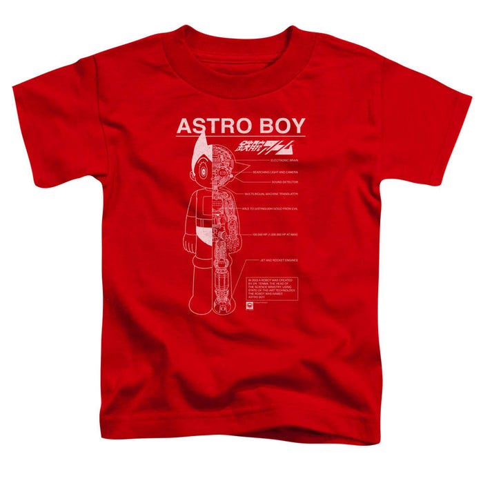 Astro Boy Schematics Anatomy of Astroboy Toddler T-Shirt