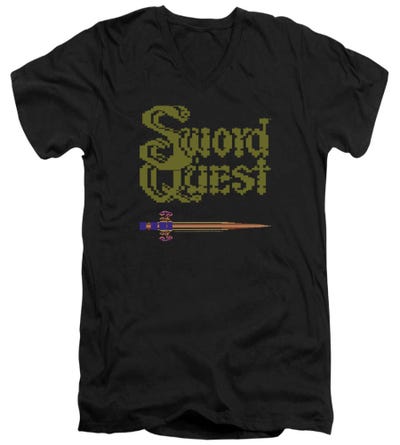 Atari 8 Bit Sword Quest V-Neck T-Shirt