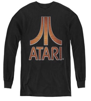 Atari Classic Wood Emblem Kids Long Sleeve Shirt