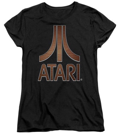 Atari Classic Wood Emblem Womens T-Shirt