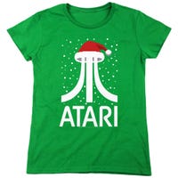 Atari Pixel Santa Hat Womens T-Shirt