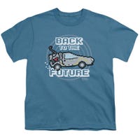 Back to the Future 8 Bit Future Delorean Kids T-Shirt