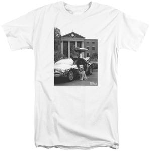 Back to the Future Einstein and Delorean Photo Tall T-Shirt