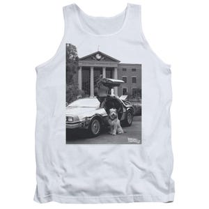 Back to the Future Einstein and Delorean Photo Tank Top