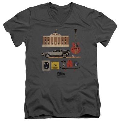 Back to the Future Items Mash UP V-Neck T-Shirt