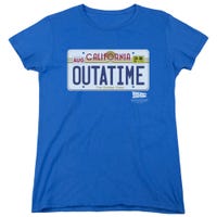 Back to the Future Outatime License Plate California Womens T-Shirt