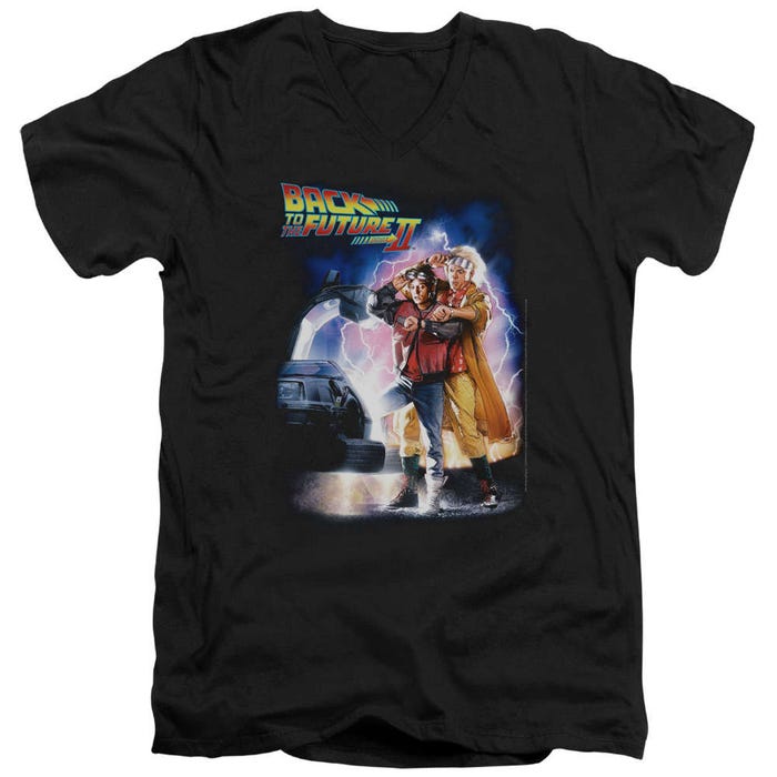 Back to the Future Part 2 Movie Poster V-Neck T-Shirt