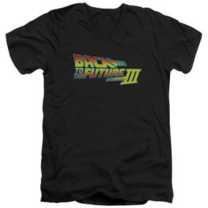 Back to the Future Part 3 Classic Logo V-Neck T-Shirt