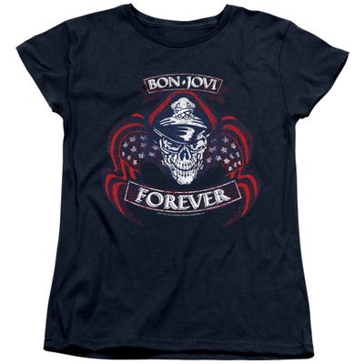 Bon Jovi/forever Skull Womens T-Shirt