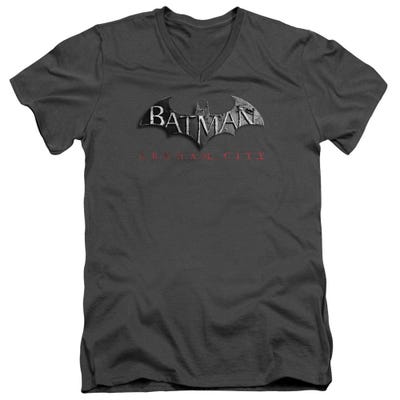 Batman Arkham City Logo V-Neck T-Shirt