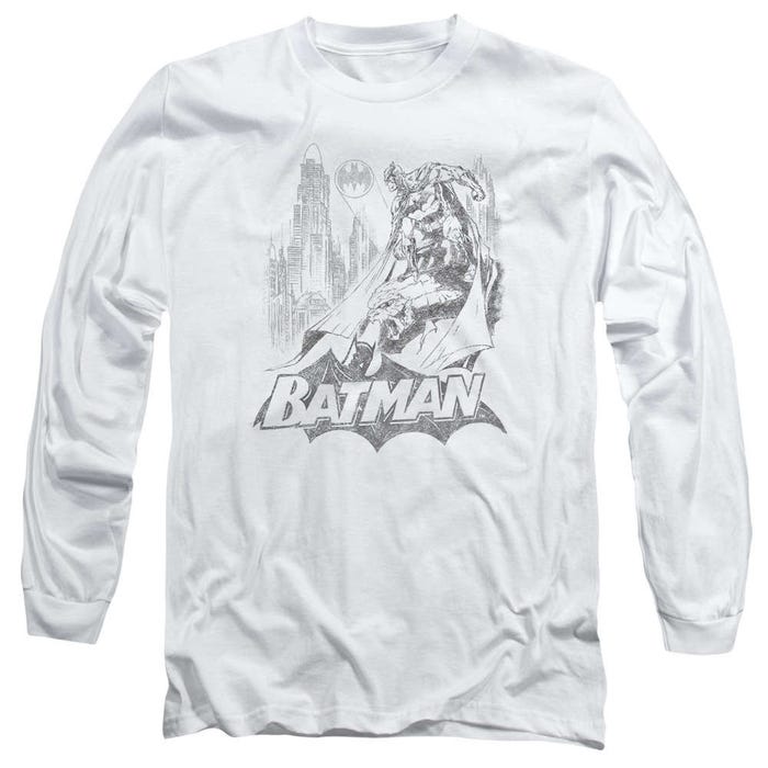 Batman Bat Sketch Long Sleeve Shirt