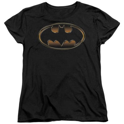 Batman Black & Gold Embossed Womens T-Shirt