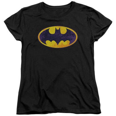 Batman Bm Neon Distress Logo Womens T-Shirt