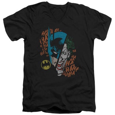 Batman Broken Visage V-Neck T-Shirt