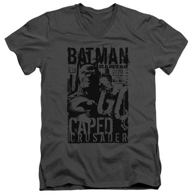 Batman Caped Crusader  V-Neck T-Shirt