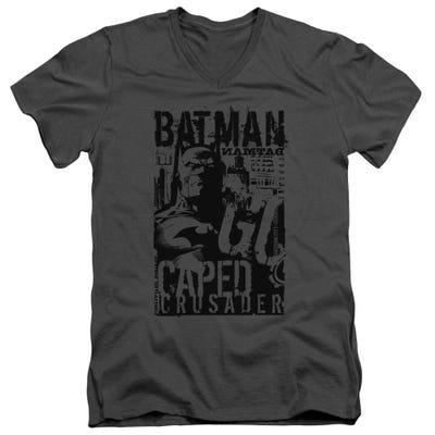 Batman Caped Crusader Vintage V-Neck T-Shirt