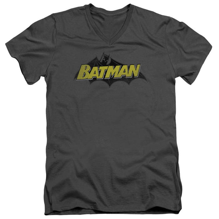 Batman Classic Comic Logo V-Neck T-Shirt