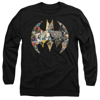 Batman Collage Shield Long Sleeve Shirt