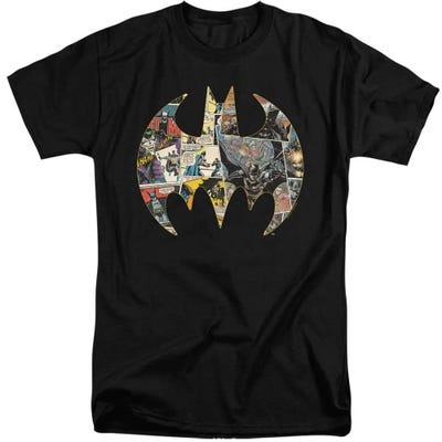 Batman Collage Shield Tall T-Shirt
