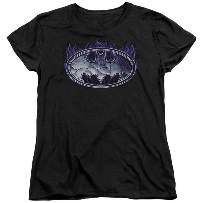 Batman Cracked Shield Womens T-Shirt