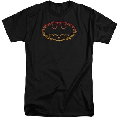 Batman Flame Outlined Logo Tall T-Shirt