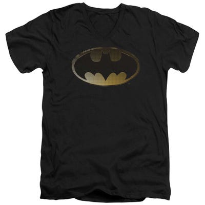 Batman Halftone Bat V-Neck T-Shirt