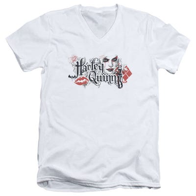 Batman Harley Quinn Lips V-Neck T-Shirt