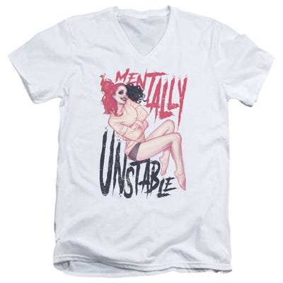 Batman Harley Quinn Mentally Unstable V-Neck T-Shirt