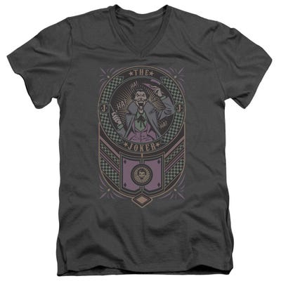 Batman Joker Checkered Sign V-Neck T-Shirt