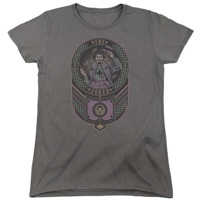 Batman Joker Checkered Sign Womens T-Shirt