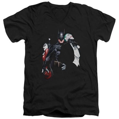 Batman Joker Harley Quinn Choke V-Neck T-Shirt