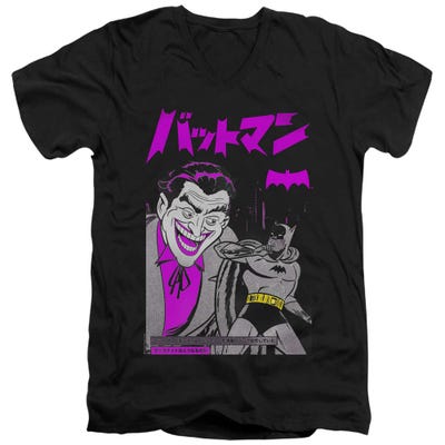 Batman Joker Kanji Cover V-Neck T-Shirt