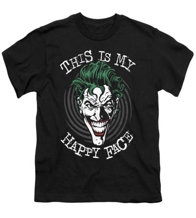 Batman Joker Maniacal Spiral Kids T-Shirt